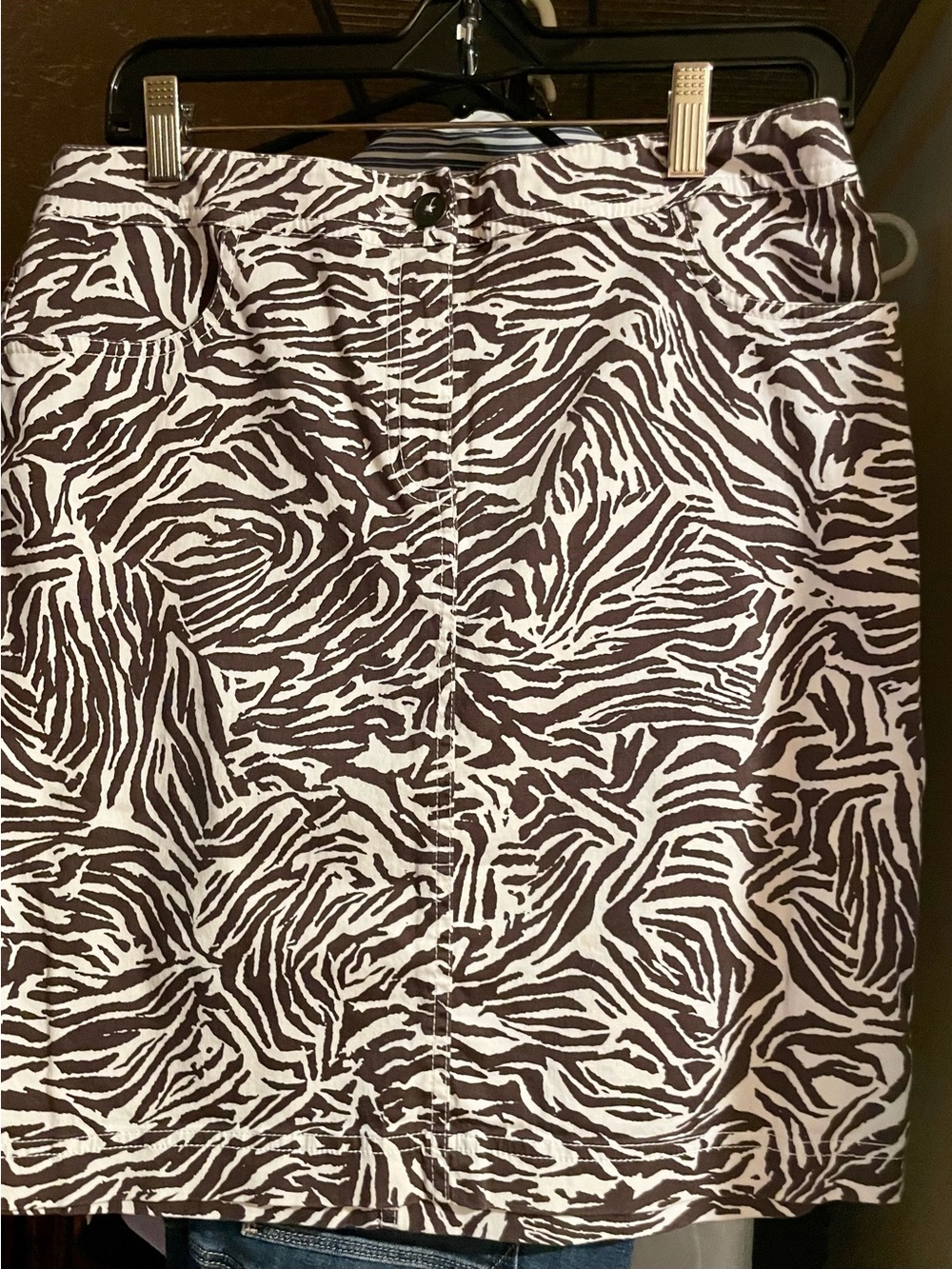 Chico's Brown and White Zebra Print Mini Skirt